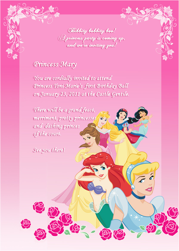 Birthday Invitation Template Disney Disney Princess Birthday Invitation 2 Wedding Invitation