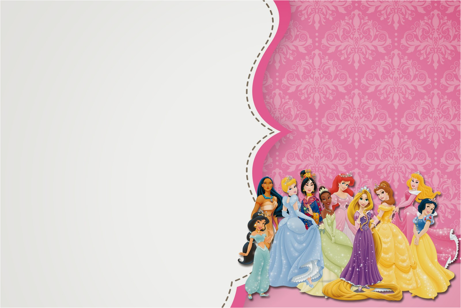 Birthday Invitation Template Disney Free Printable Disney Princess Ticket Invitation Template