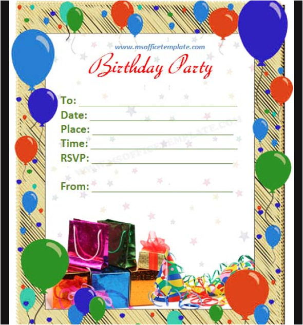 Birthday Invitation Template Free Word 5 Images Several Different Birthday Invitation Maker