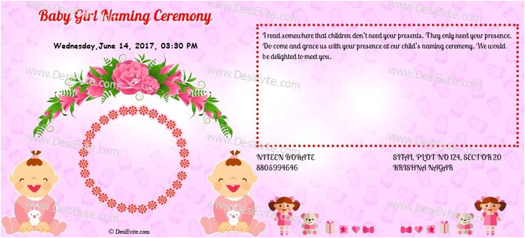 Birthday Invitation Template In Kannada Create and Download A Indian Naming Ceremony Namakaran