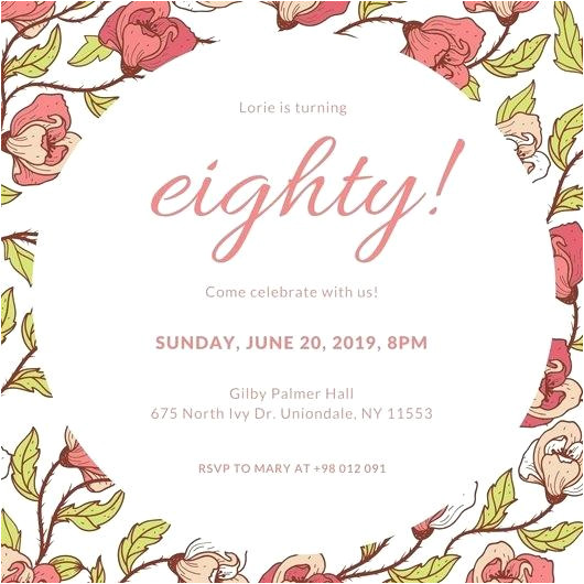 Birthday Invitation Template Libreoffice Template 80th Birthday Invitations Template