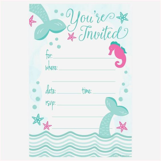 Birthday Invitation Template Mermaid Free Printable Mermaid Birthday Party Invitations Best 25