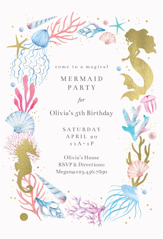 Birthday Invitation Template Mermaid Mermaid Merriment Birthday Invitation Template Free
