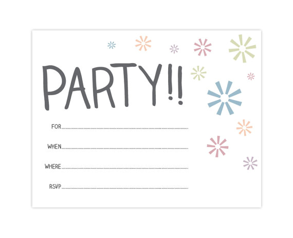 Birthday Invitation Template Pdf Cute Anytime Fill In Party Invitation Printable Pdf