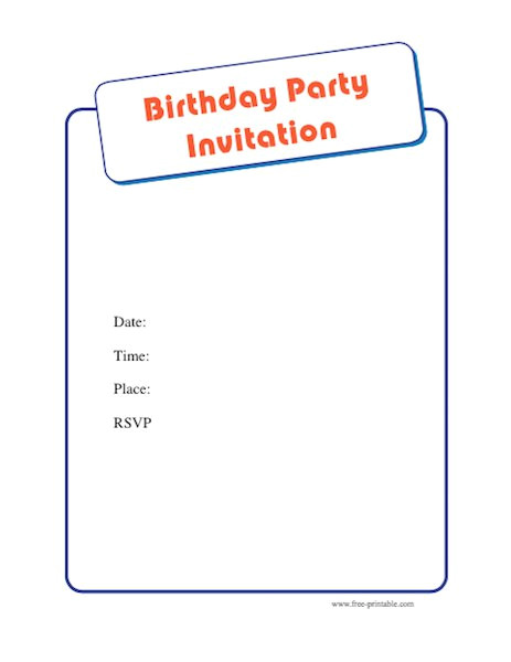 Birthday Invitation Template Pdf Free Birthday Party Invitation Templates Word Pdf