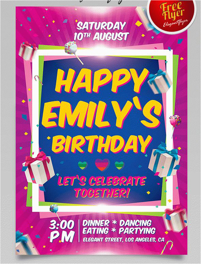 Birthday Invitation Template Psd Free 17 Free Birthday Invitation Templates Psd Designyep