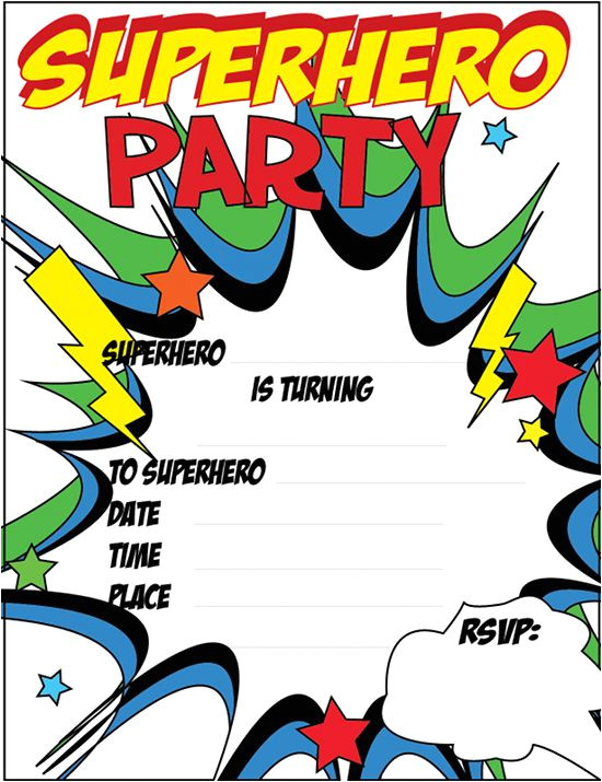 Birthday Invitation Template Superhero 12 Blank Superhero Birthday Invitations Free Invitation