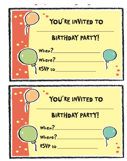 Birthday Invitation Template Xls Free Birthday Party Invitation Templates Word Pdf