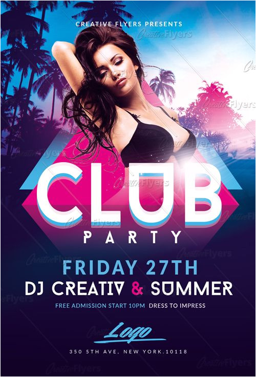 Birthday Invitation Templates Club Flyer Style Summer Club Party Flyer Templates Psd Dj Flyer Flyer