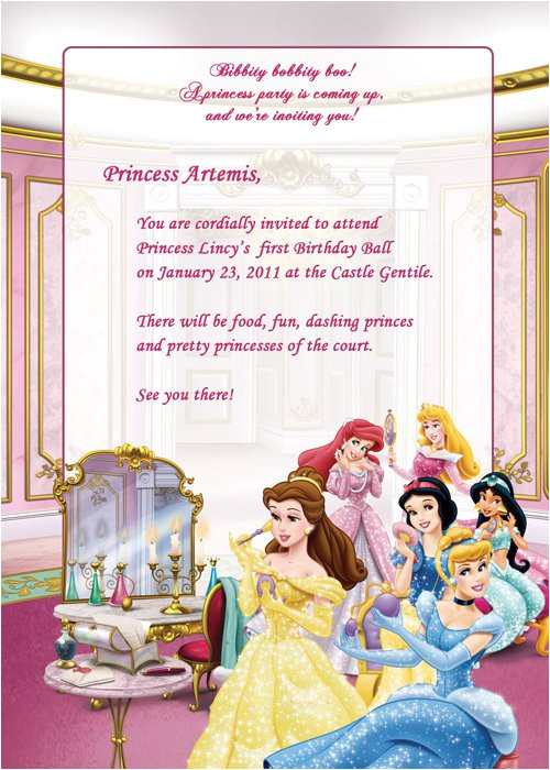 Birthday Invitation Templates Disney Princess Birthday Invitation Disney Princesses Birthday
