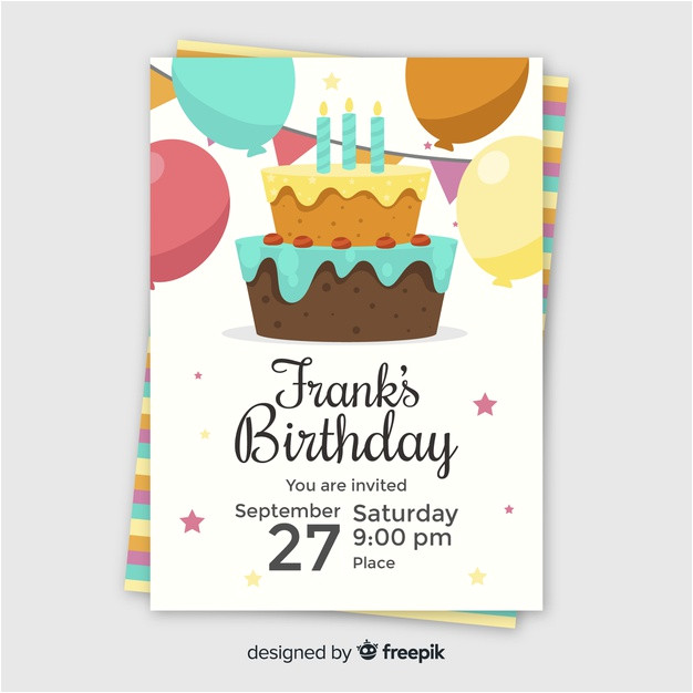 Birthday Invitation Templates Vector Free Download Children 39 S Birthday Invitation Template with Cake Vector Birthday Invitation Templates Vector Free Download Children 39 S Birthday Invitation Template with Cake Vector