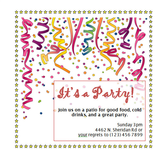 Birthday Party Invitation Template Download 50 Microsoft Invitation Templates Free Samples