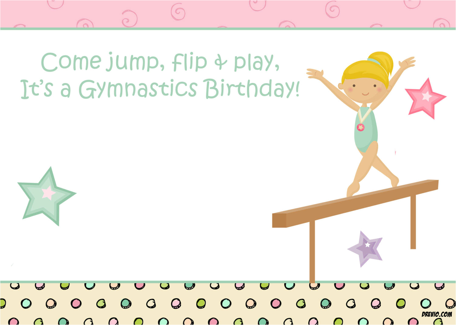 Birthday Party Invitation Template Gymnastics Free Printable Gymnastic Birthday Invitations Updated