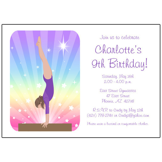 Birthday Party Invitation Template Gymnastics Free Printable Gymnastic Birthday Invitations Updated