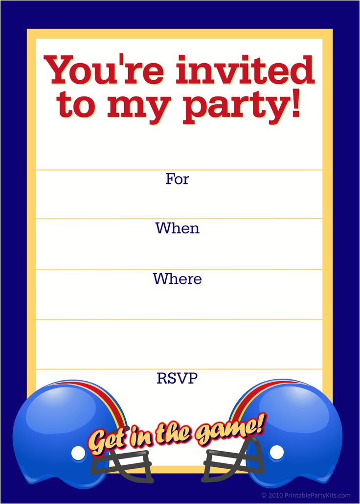 Birthday Party Invitation Template Printable Free Printable Sports Birthday Party Invitations Templates