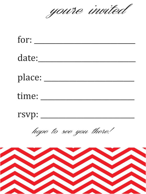 Blank Party Invitation Template Items Similar to General Blank Chevron Birthday or Party