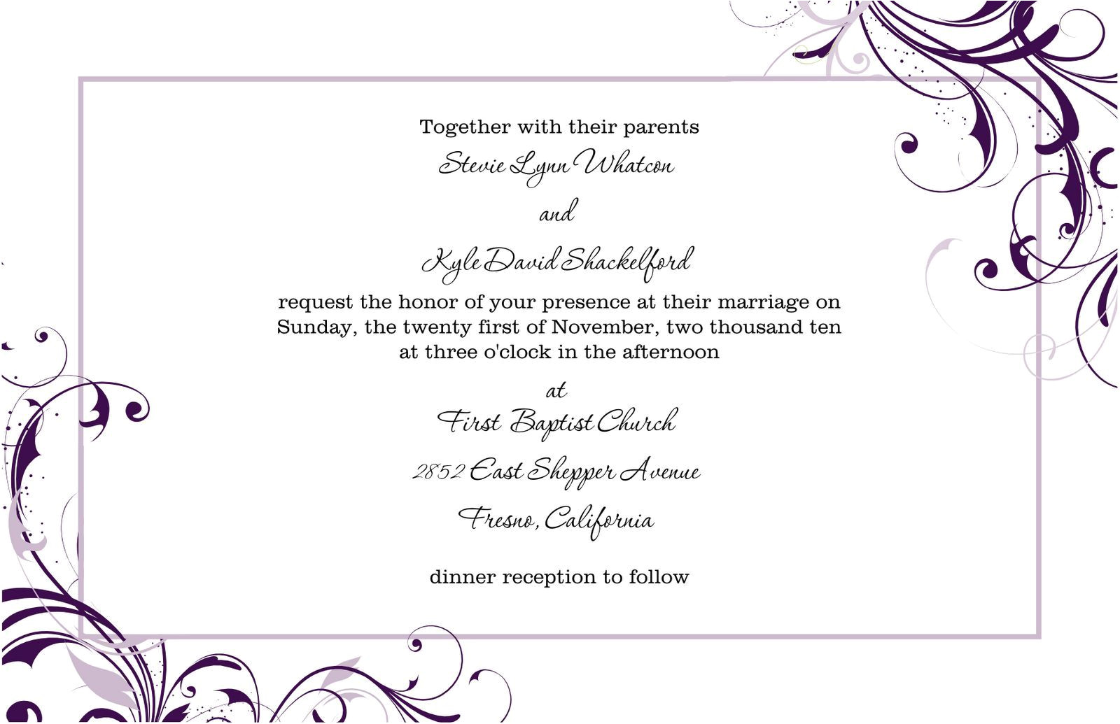 Blank Wedding Invitation Templates for Microsoft Word Free Blank Wedding Invitation Templates for Microsoft Word