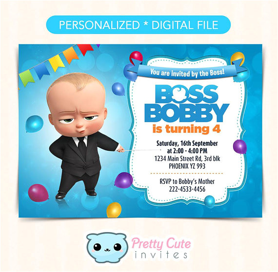 Boss Baby Birthday Invitation Template Boss Baby Invitation Boss Baby Birthday Invite Boss Baby