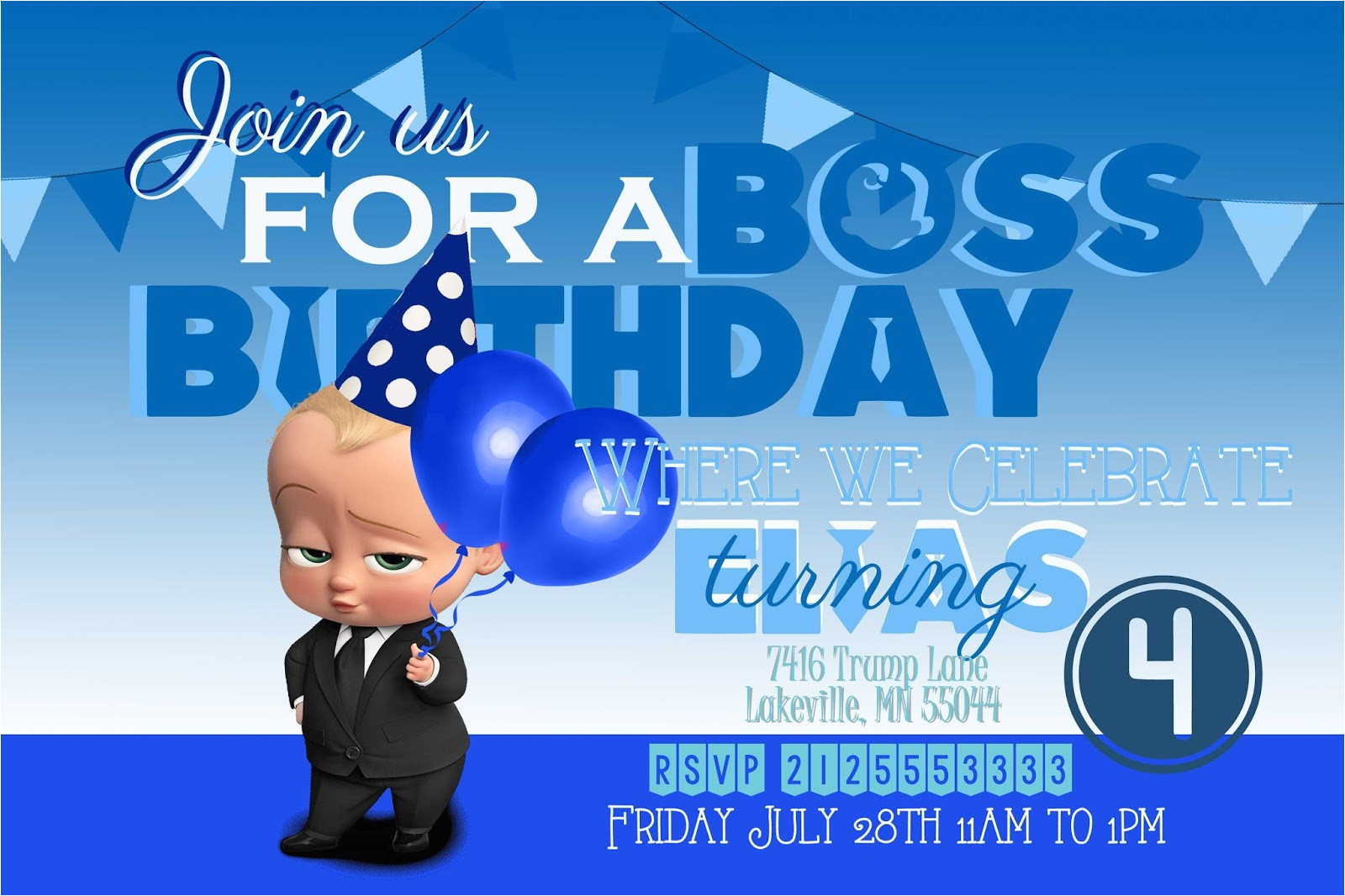Boss Baby Birthday Invitation Template I Do On A Dime Boss Baby Party