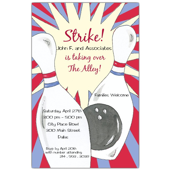 Bowling Party Invitation Template Bowling Corporate event Invitations Paperstyle