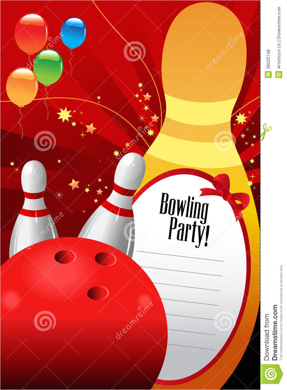 Bowling Party Invitation Template Bowling Party Invitation Template Royalty Free Stock