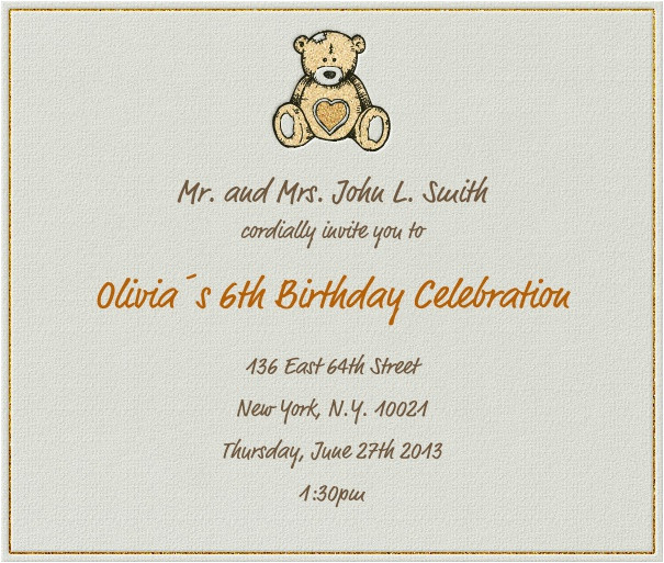 Children's Birthday Invitation Template Hearty Bear Children 39 S Birthdays