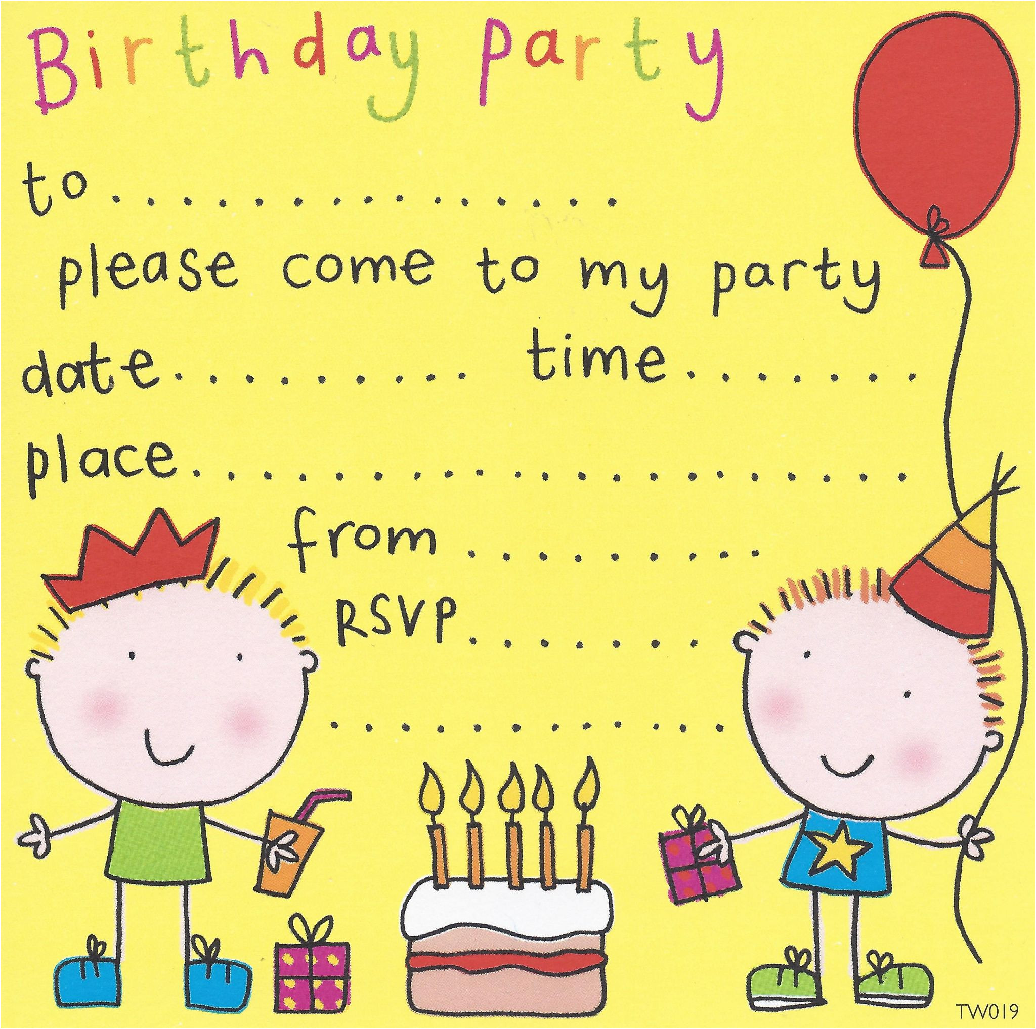 Childrens Party Invitation Template Free Birthday Party Invites for Kids Free Printable