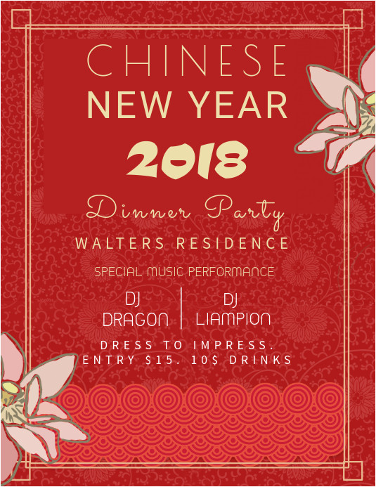 Chinese New Year Party Invitation Template Chinese New Year Party Invitation Template Postermywall