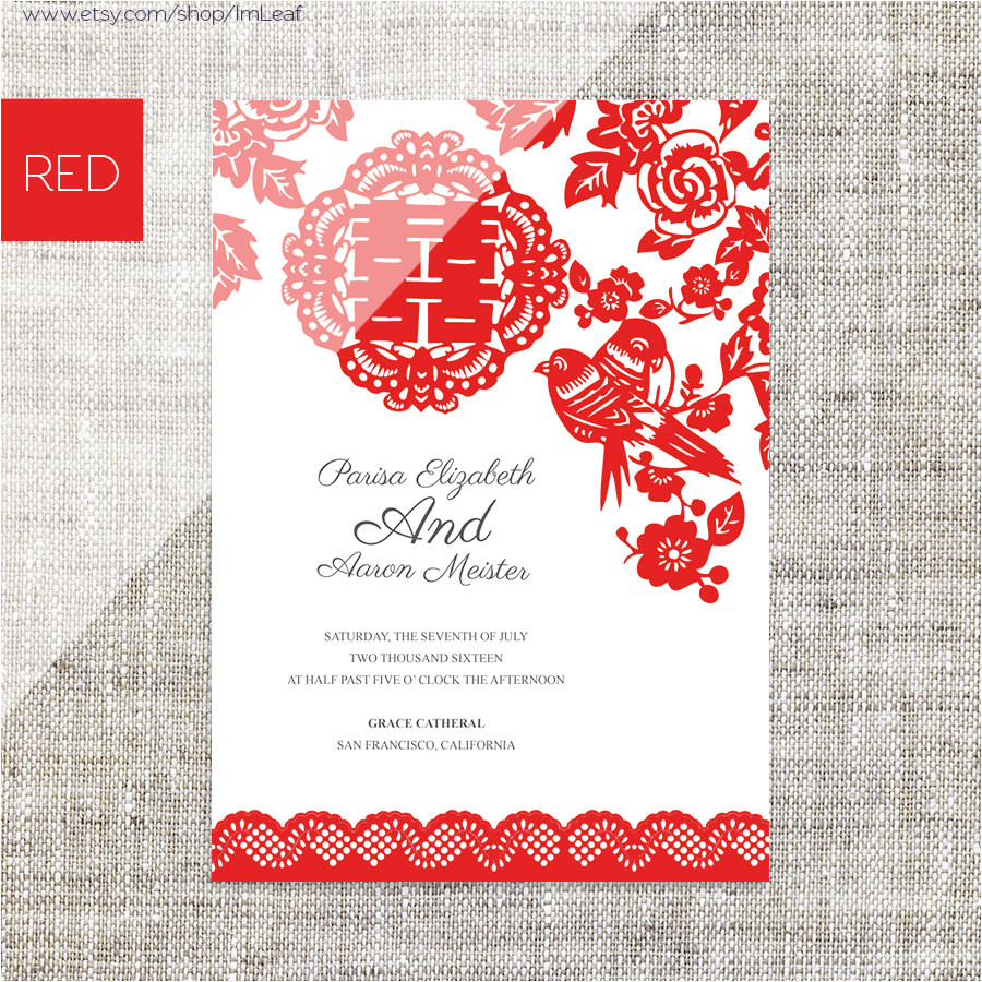 Chinese Wedding Invitation Template Diy Printable Editable Chinese Wedding Invitation Rsvp