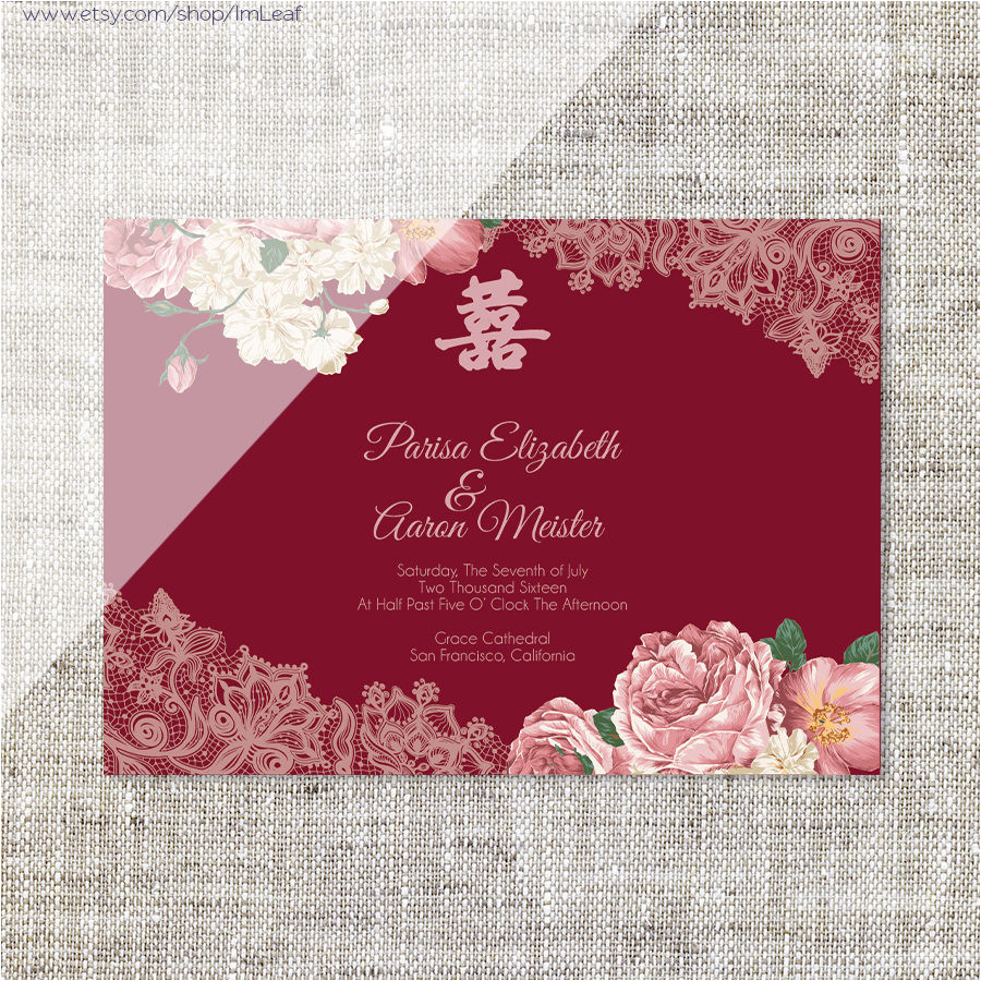Chinese Wedding Invitation Template Free Download Diy Printable Editable Chinese Wedding Invitation Card