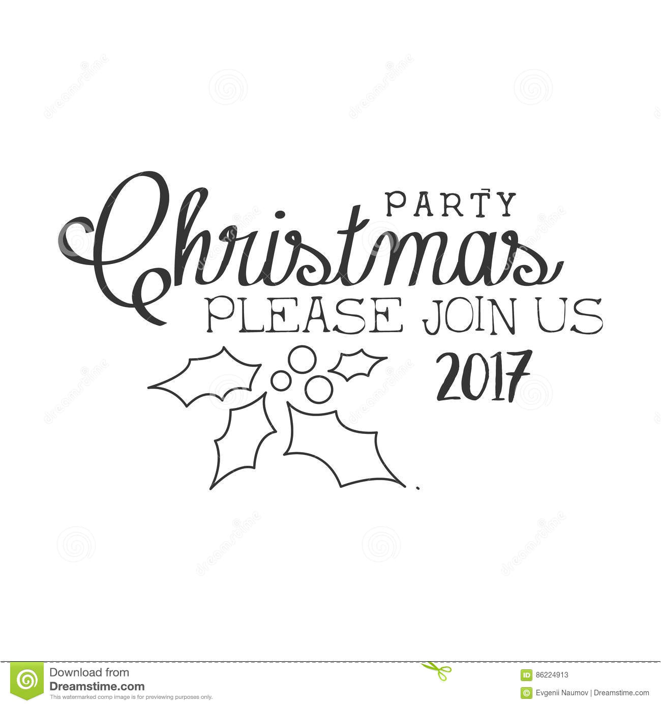 Christmas Party Invitation Template Black and White 2017 Christmas Party Black and White Invitation Card