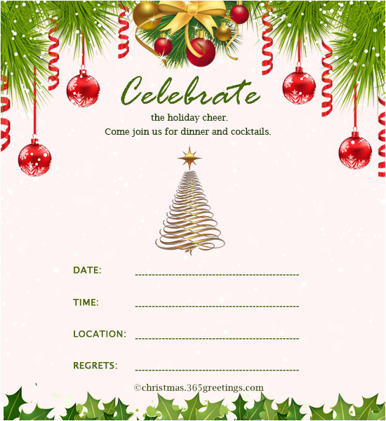 Christmas Party Invitation Template Christmas Invitation Template and Wording Ideas