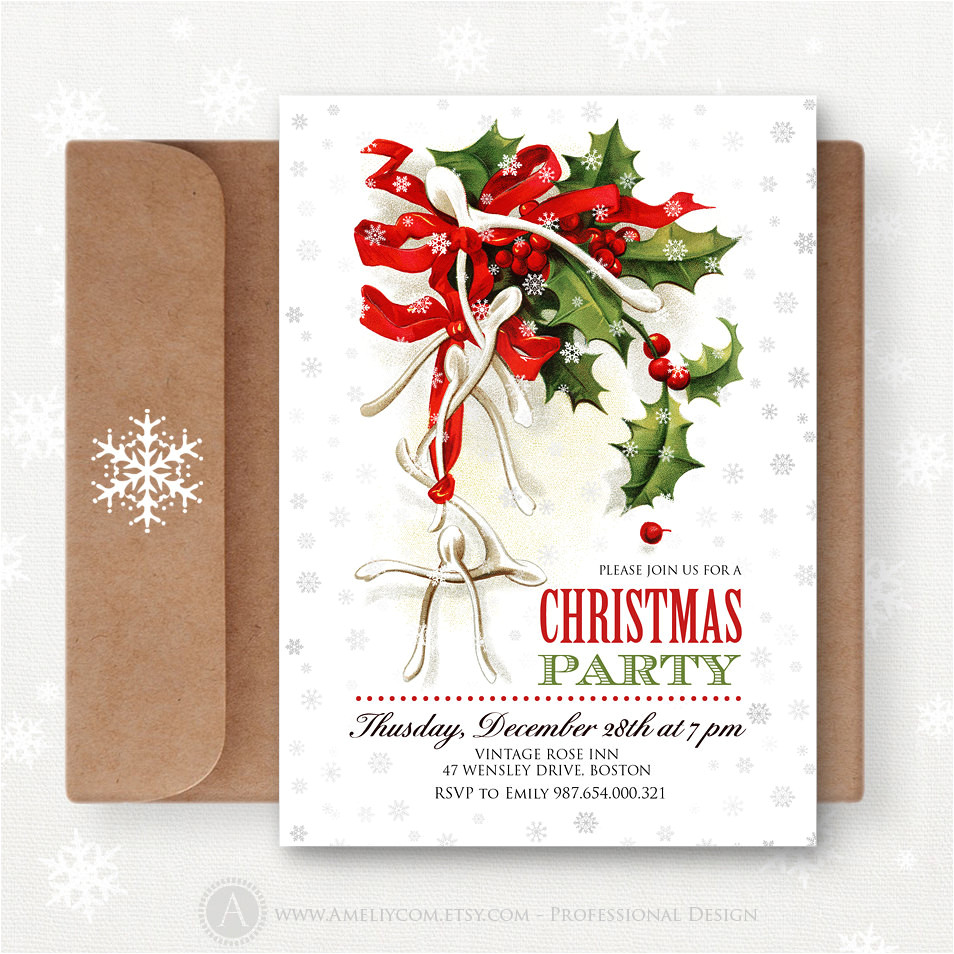 Christmas Party Invitation Template Editable Christmas Printable Invites Editable Christmas Party by