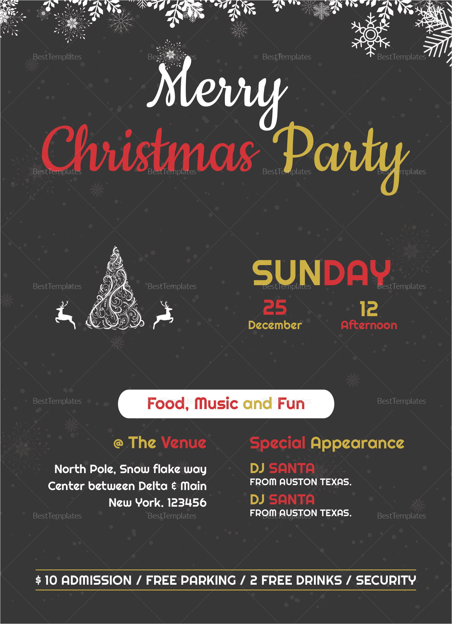 Christmas Party Invitation Template Editable Editable Christmas Party Invitation Template In Adobe