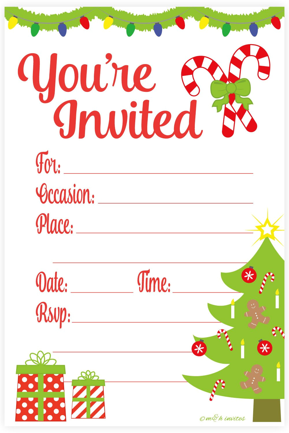 Christmas Party Invitation Template Online Amazon Com Snowflake Classic Christmas Invitations Fill
