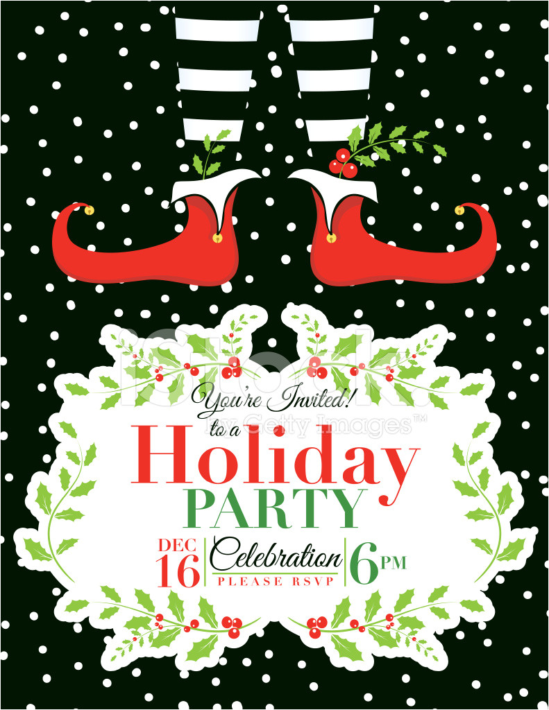 Christmas Party Invitation Template Online Elf Christmas Party Invitation Template Stock Vector