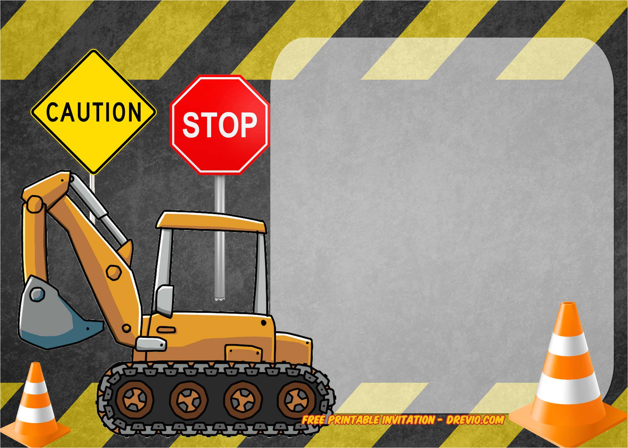 Construction Birthday Invitation Template Free Construction Invitation Templates Free Printable