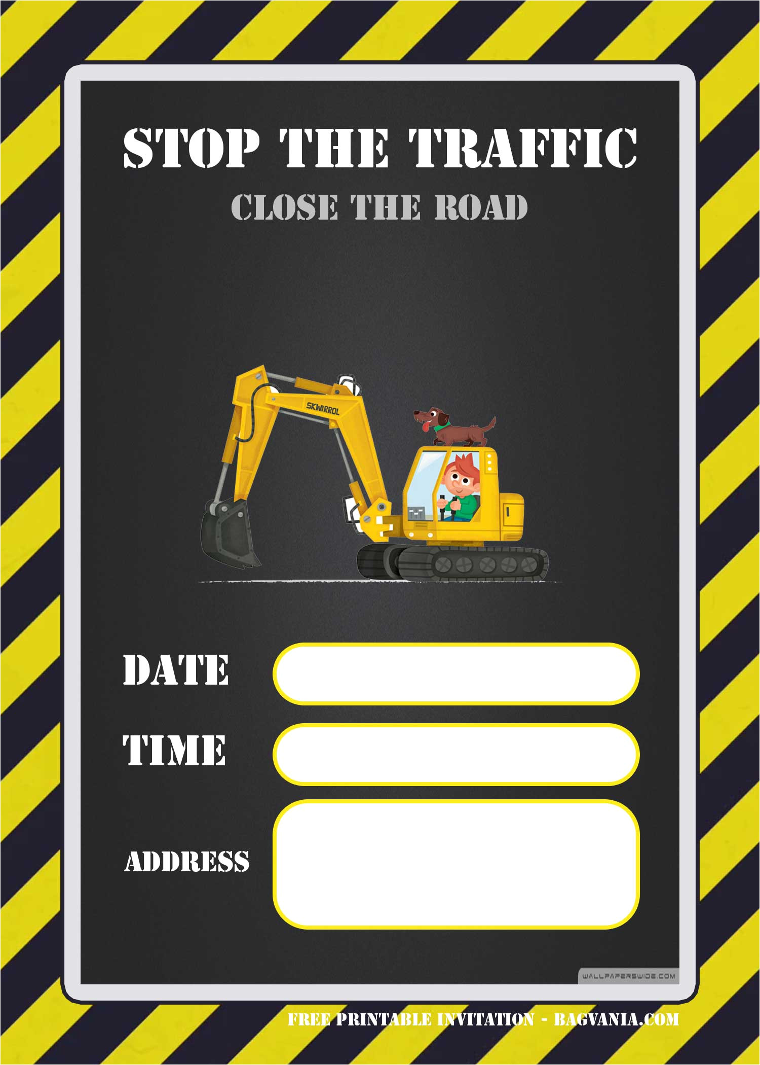 Construction Birthday Invitation Template Free Printable Construction Invitation Templates Free