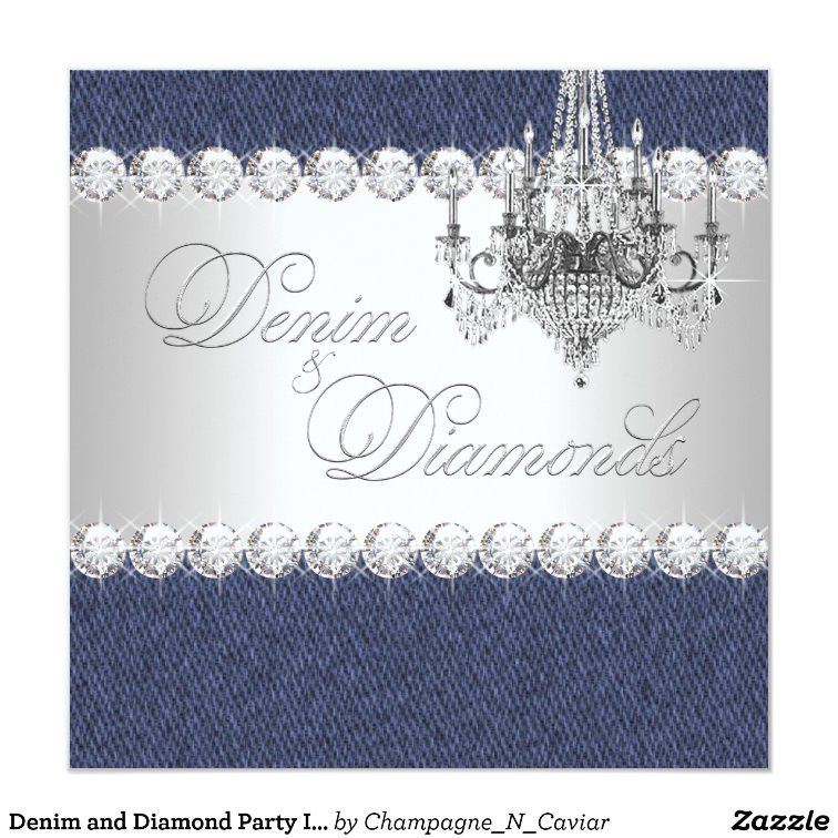Denim Party Invitation Template Denim and Diamond Party Invitations Zazzle