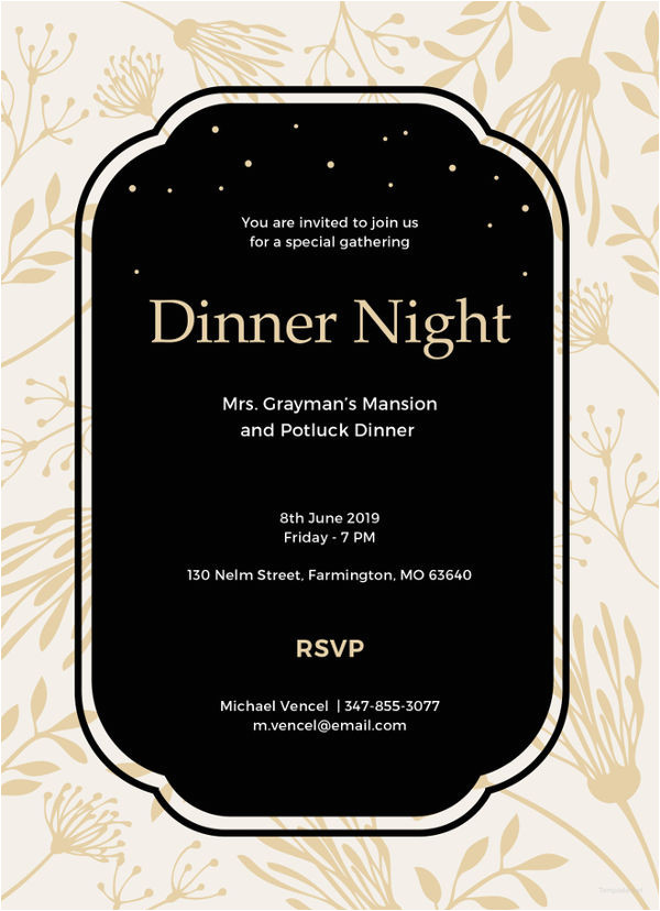 Dinner Party Invitation Template 13 Team Dinner Invitations Jpg Vector Eps Ai