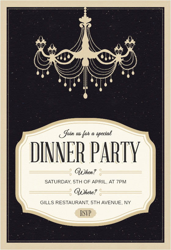 Dinner Party Invitation Template Classy Chandelier Dinner Party Invitation Template Free