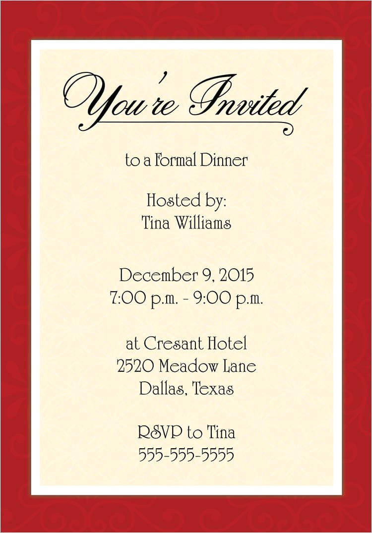 Dinner Party Invitation Template Word Invitation Template Word Cyberuse