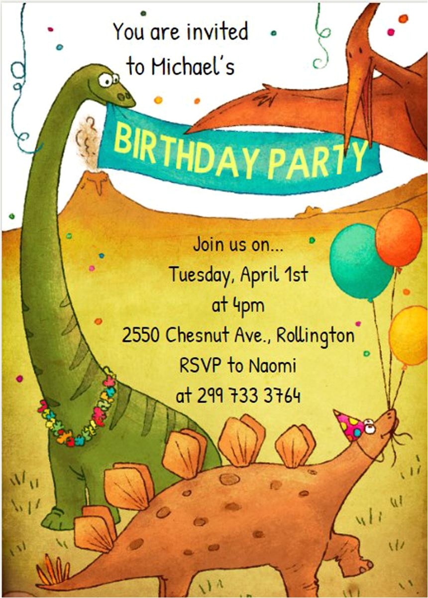Dinosaur Party Invitation Template Free 17 Dinosaur Birthday Invitations How to Sample Templates