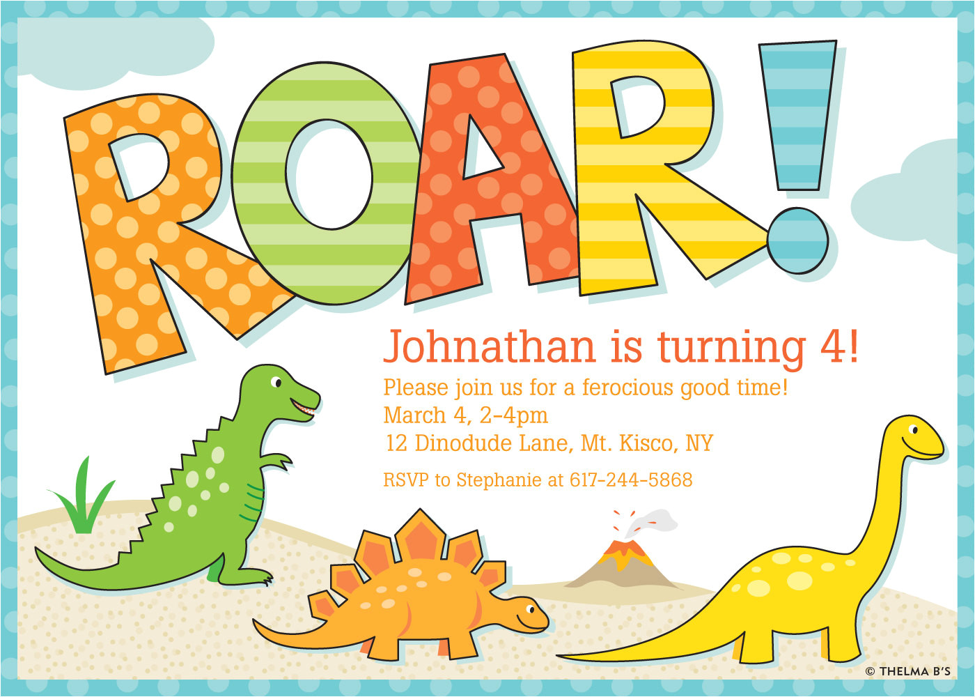 Dinosaur Party Invitation Template Free Free Printable Dinosaur Birthday Invitations