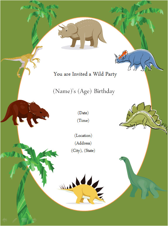 Dinosaur Party Invitation Template Free Free Printable Invite Dinosaur Party In 2019 Dinosaur