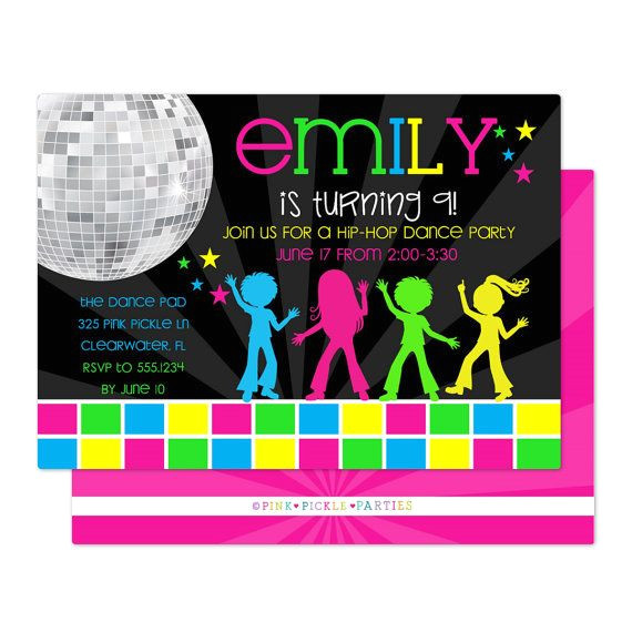 Disco Party Invitation Template 54 Best Invitations Images On Pinterest Birthday Party