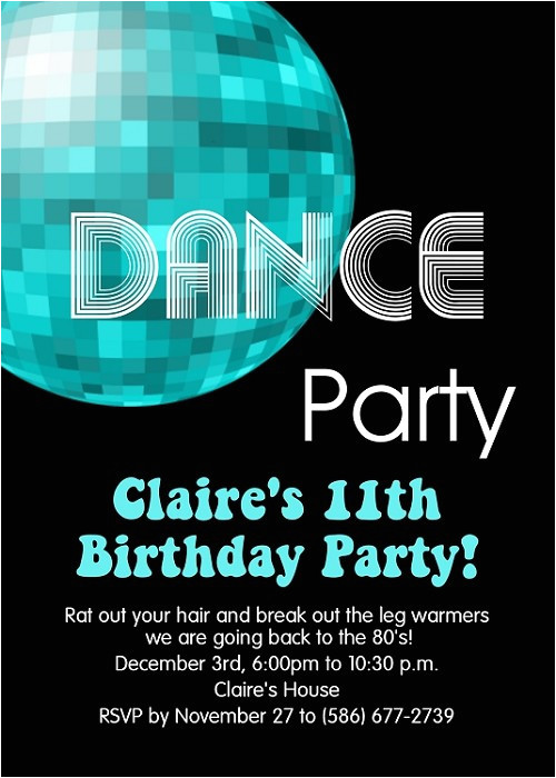 Disco Party Invitation Template 70 39 S and 80 39 S Disco Dance Birthday Party Invitations