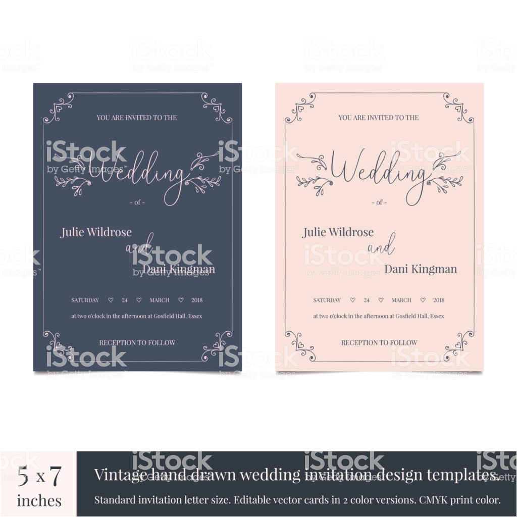 Doodle Wedding Invitation Template Hand Drawn Doodle Wedding Invitations Design Template Hand
