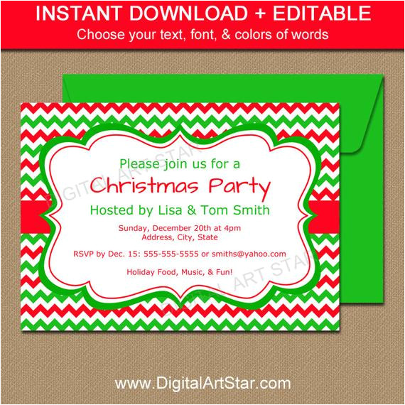 Editable Party Invitation Template Editable Holiday Invitation Template Red by Digitalartstar