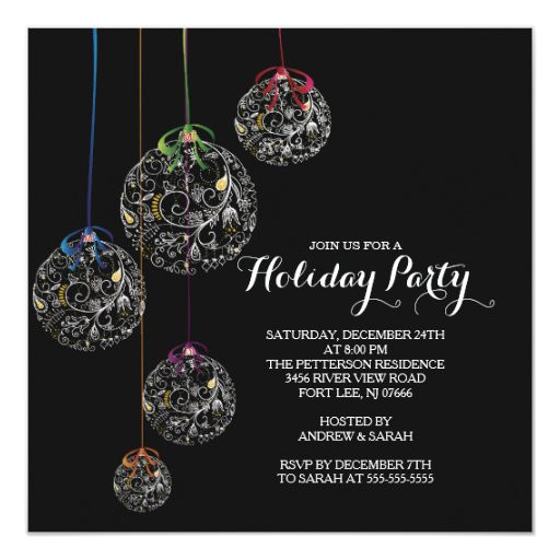 Elegant Holiday Party Invitation Template Elegant Christmas Ball Holiday Party Invitation Zazzle